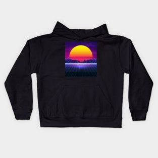 Brazen Yellow Sunset Synthwave Kids Hoodie